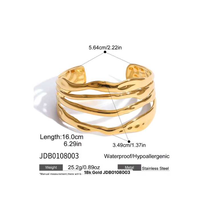 Nefertiti I - Bracelet - Or plaqué 18 carats