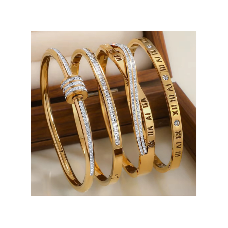 Ensemble 4 Bracelets Romana - Or plaqué 18 carats