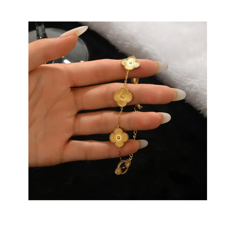 Ensemble 5 Bracelets Trefla - Or plaqué 18 carats