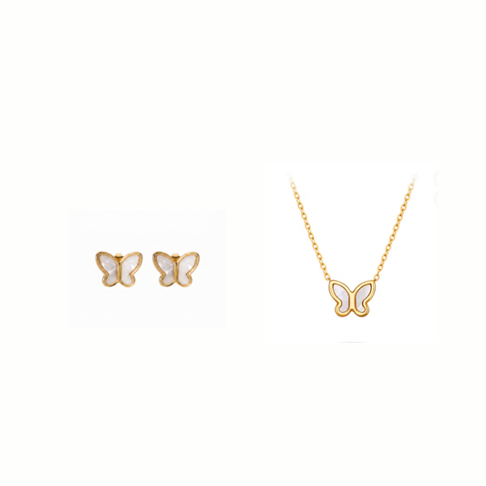 Unique butterfly - Parures de bijoux - Or plaqué 18 carats