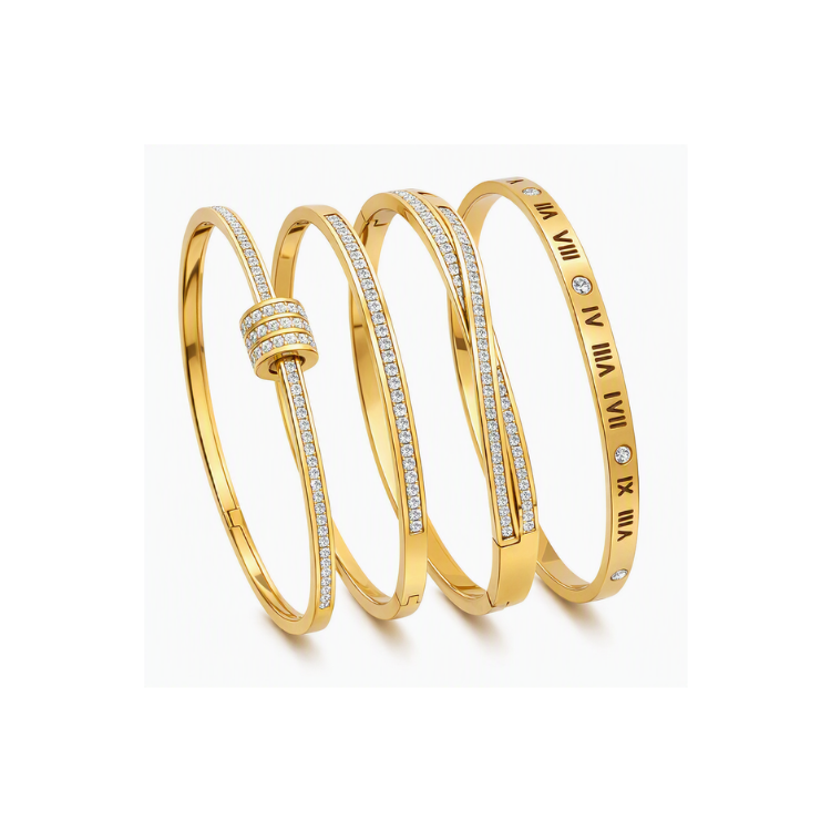 Ensemble 4 Bracelets Romana - Or plaqué 18 carats