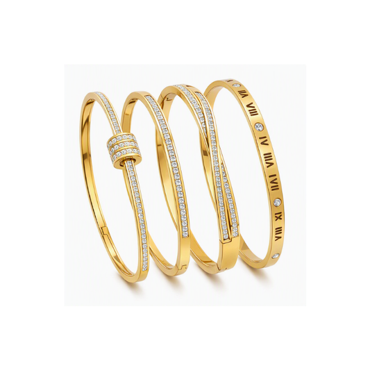 Ensemble 4 Bracelets Romana - Or plaqué 18 carats
