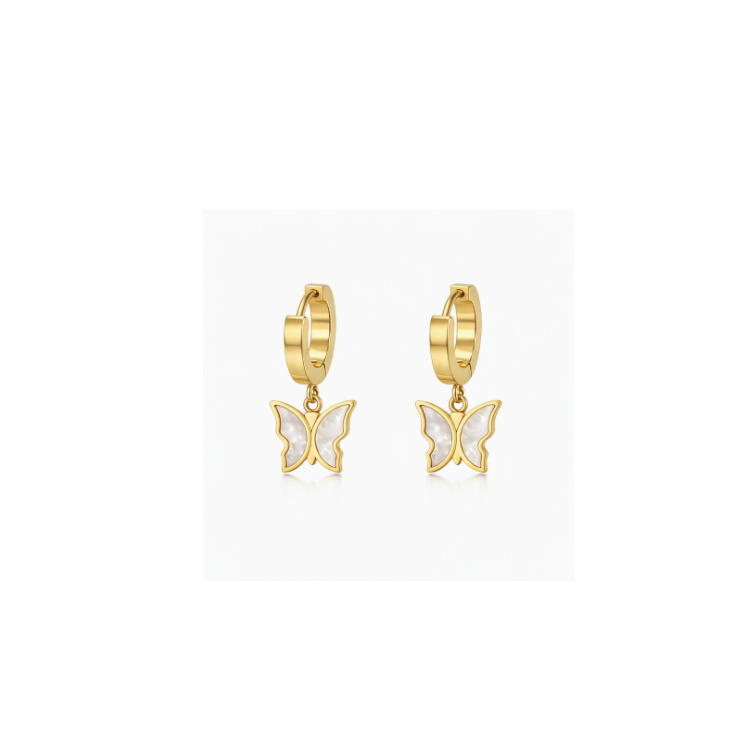 Single butterfly - Collier & Boucles d'oreilles - Femme - Or plaqué 18 carats